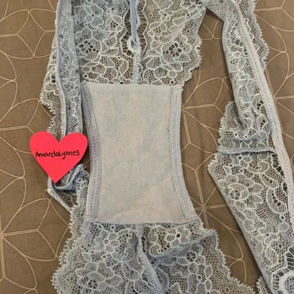 NWT Victoria's Secret Dream Angels Embellished Brazilian Panty Baby Blue Sz S - Picture 5 of 6